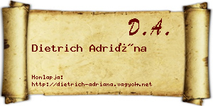 Dietrich Adriána névjegykártya